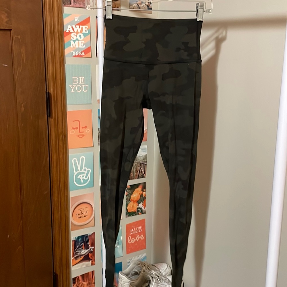 LULU OLIVE CAMO ALIGN LEGGINGS WORN 2